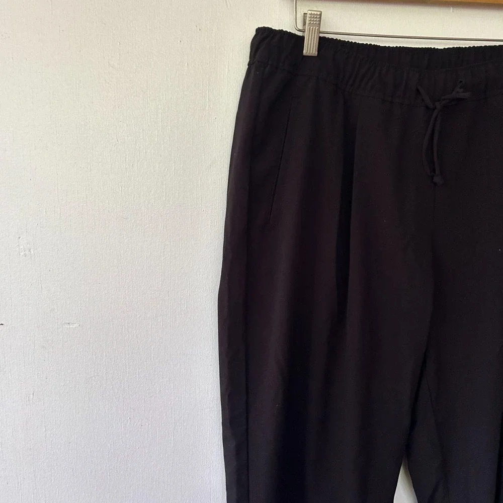 Old Navy High Rise Billie Pants Womens Large Black Pockets Tie Waist Minimalist